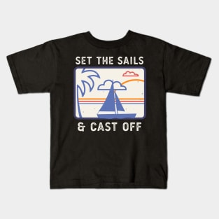 Sailing Boat Sails Captain Retro Sailors Kids T-Shirt